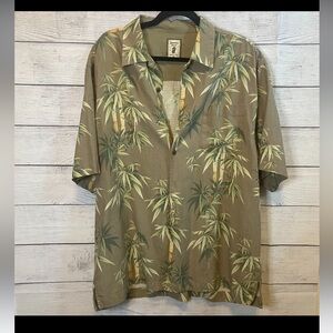 Jamaica Jaxx 100% Silk Bamboo Print Shirt - Size L